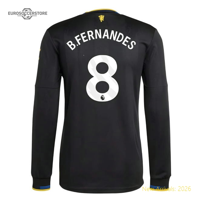 2025-2026 Man Utd Authentic Long Sleeve Third Shirt (B.Fernandes 8)-The Soccer Shirt Hub