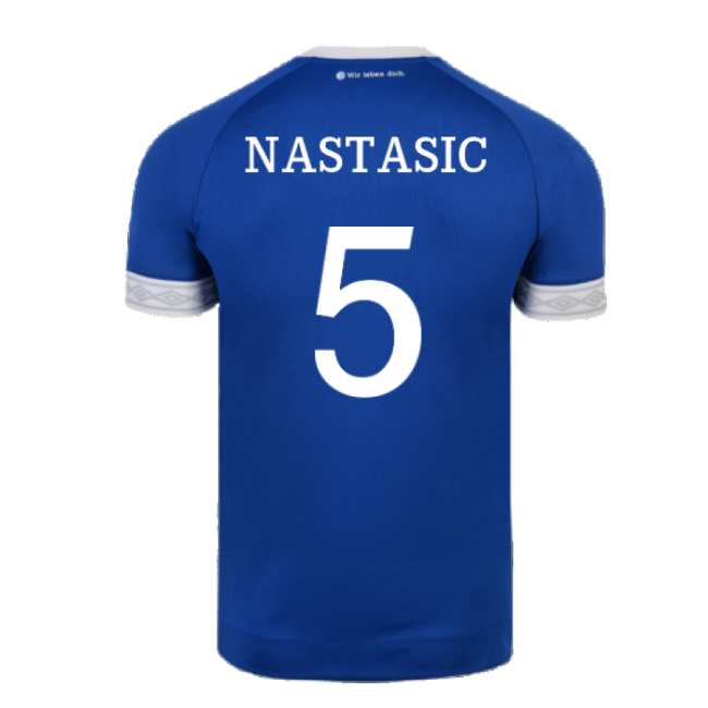Schalke 2018-19 Home Shirt ((Mint) XXL) (Nastasic 5)-The Soccer Shirt Hub
