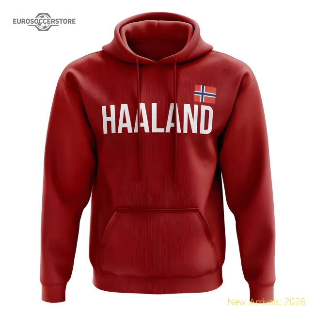 Erling Haaland Norway name hoody (red)-The Soccer Shirt Hub