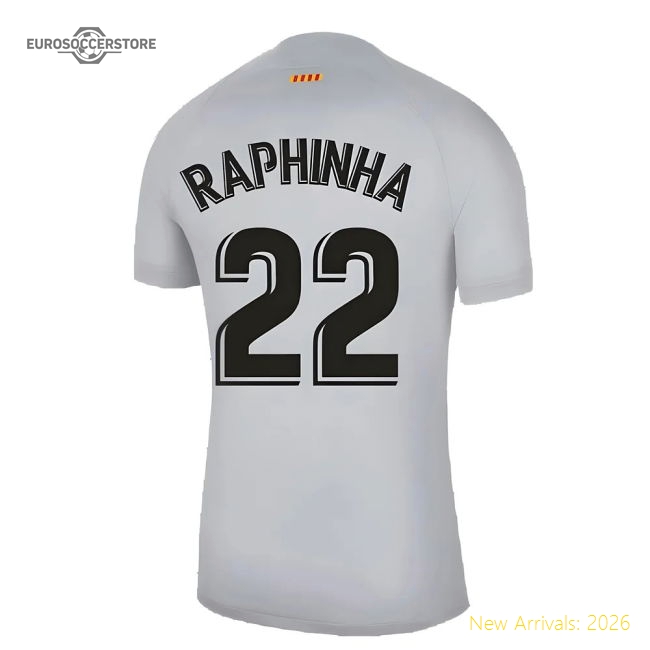 2022-2023 Barcelona Third Shirt (RAPHINHA 22)-The Soccer Shirt Hub