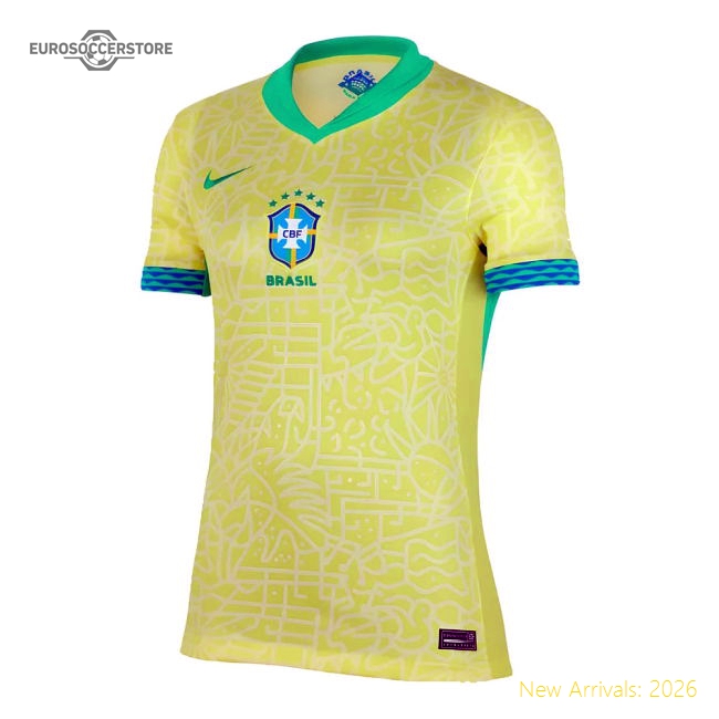 2024-2025 Brazil Home Shirt (Womens)-The Soccer Shirt Hub
