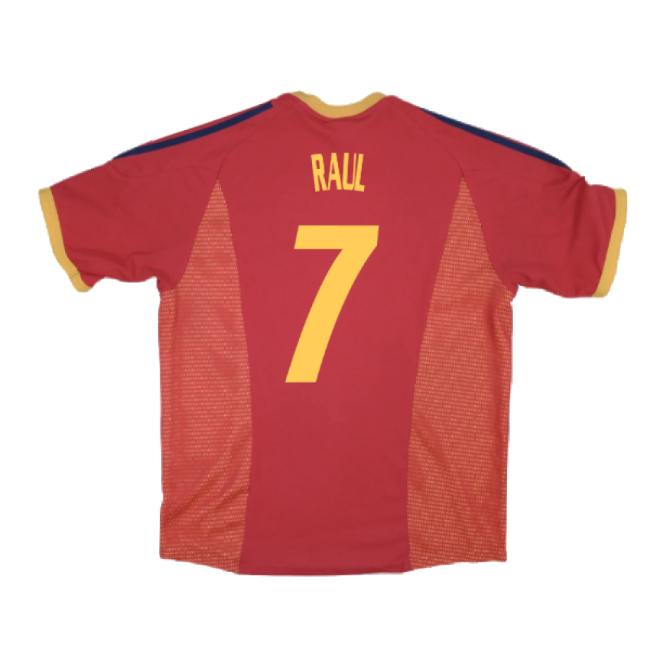 Spain 2002-04 Home Shirt ((Good) XL) (Raul 7)-The Soccer Shirt Hub