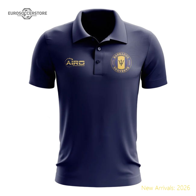 Barbados Football Polo Shirt (Navy)-The Soccer Shirt Hub
