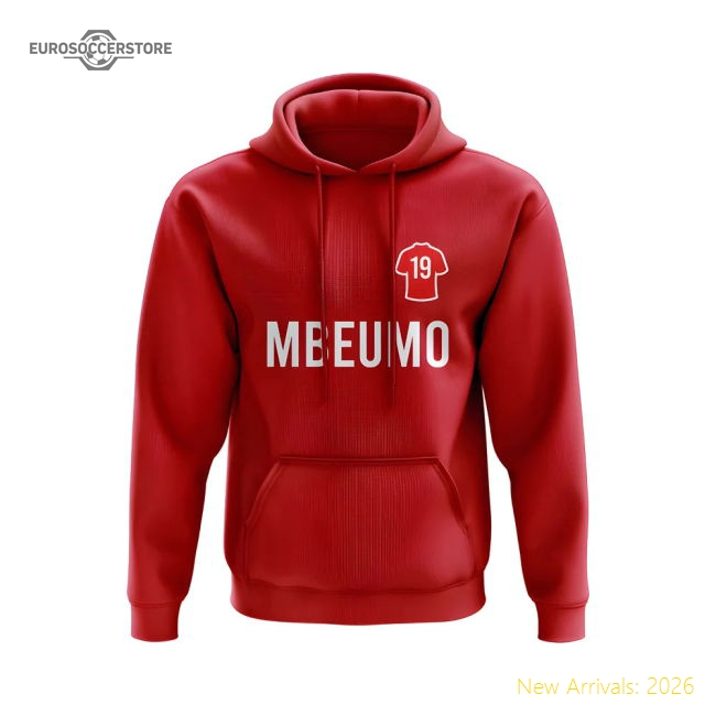 Bryan Mbeumo Man United Number Hoody (Red)-The Soccer Shirt Hub