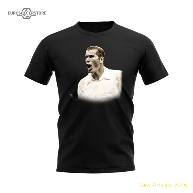 Zinedine Zidane Real Madrid Legend T-Shirt (Black)-The Soccer Shirt Hub