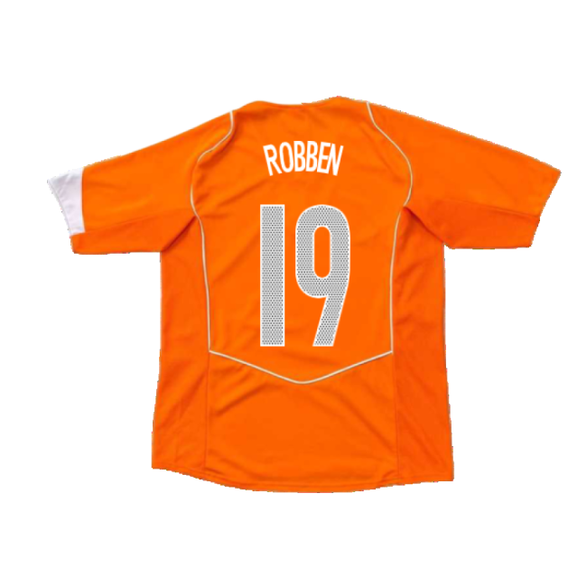Holland 2004-05 Home Shirt ((Very Good) XXL) (Robben 19)-The Soccer Shirt Hub