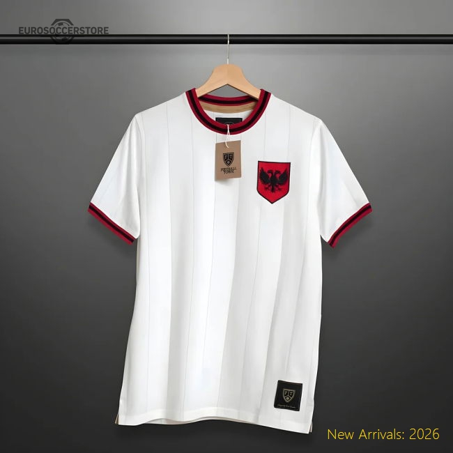 Vintage Albania White Shqiponjë Soccer Shirt-The Soccer Shirt Hub