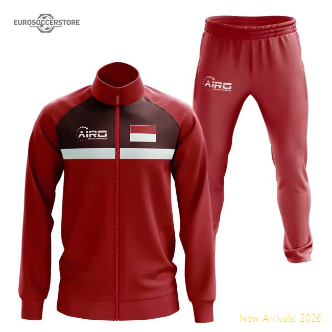 Monaco Concept Football Tracksuit (Red)-The Soccer Shirt Hub