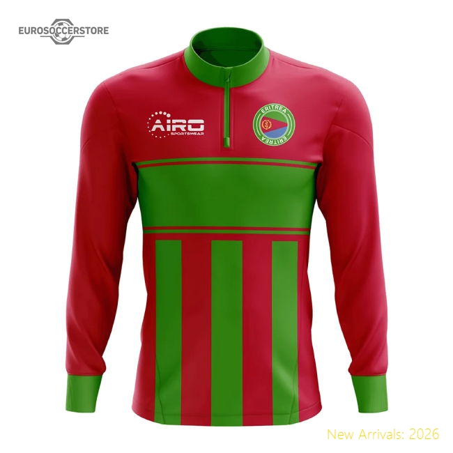 Eritrea Concept Football Half Zip Midlayer Top (Red-Green)-The Soccer Shirt Hub