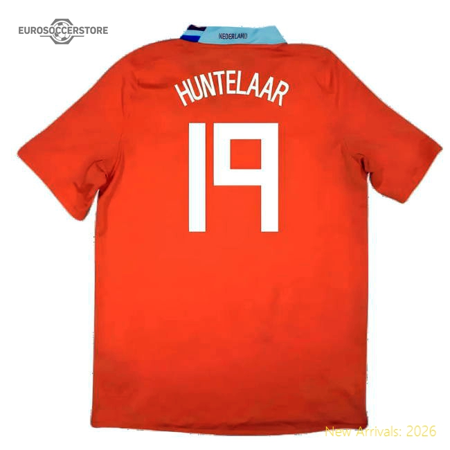 Holland 2008-10 Home Shirt ((Excellent) M) (Huntelaar 19)-The Soccer Shirt Hub