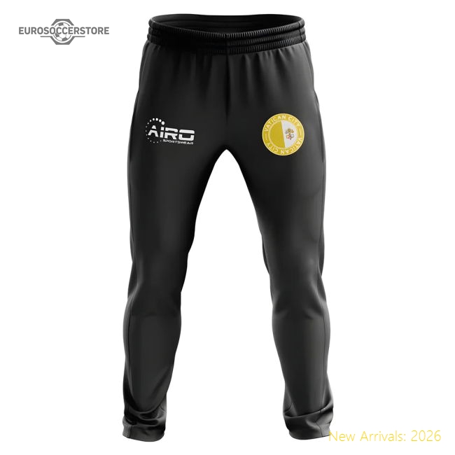 Vatican City Concept Football Training Pants (Black)-The Soccer Shirt Hub
