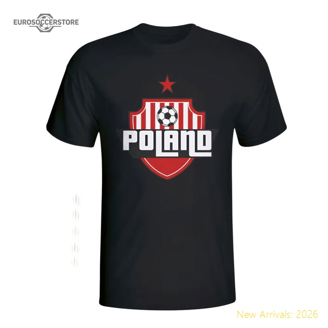 Poland Country Logo T-shirt (black)-The Soccer Shirt Hub