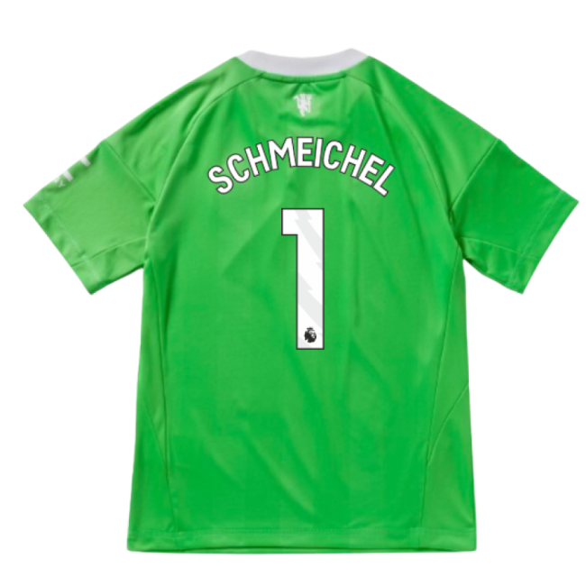 2025-2026 Man Utd Third Goalkeeper Shirt (Green) - Kids (Schmeichel 1)-The Soccer Shirt Hub
