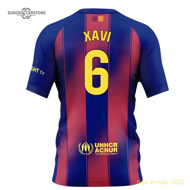 2025-2026 Barcelona Home Shirt (Kids) (Xavi 6)-The Soccer Shirt Hub
