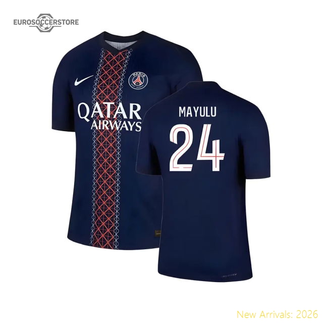 2025-2026 PSG Home Dri-Fit ADV Authentic Shirt (Mayulu 24)-The Soccer Shirt Hub