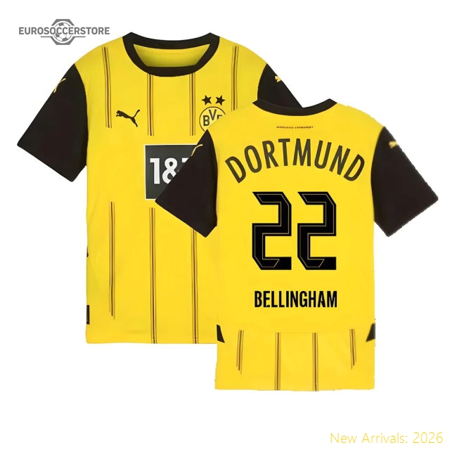 2024-2025 Borussia Dortmund Home Shirt (Kids) (Bellingham 22)-The Soccer Shirt Hub
