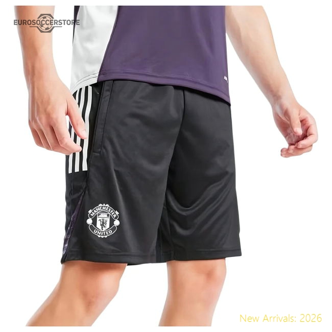 2025-2026 Man Utd Training Shorts (Black) - Kids-The Soccer Shirt Hub