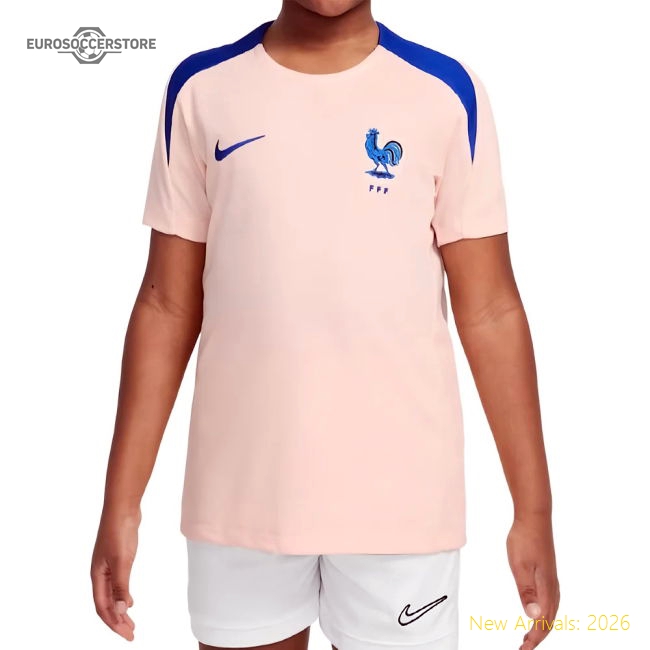 2025-2026 France Strike Training Shirt (Coral) - Kids (Your Name)-The Soccer Shirt Hub