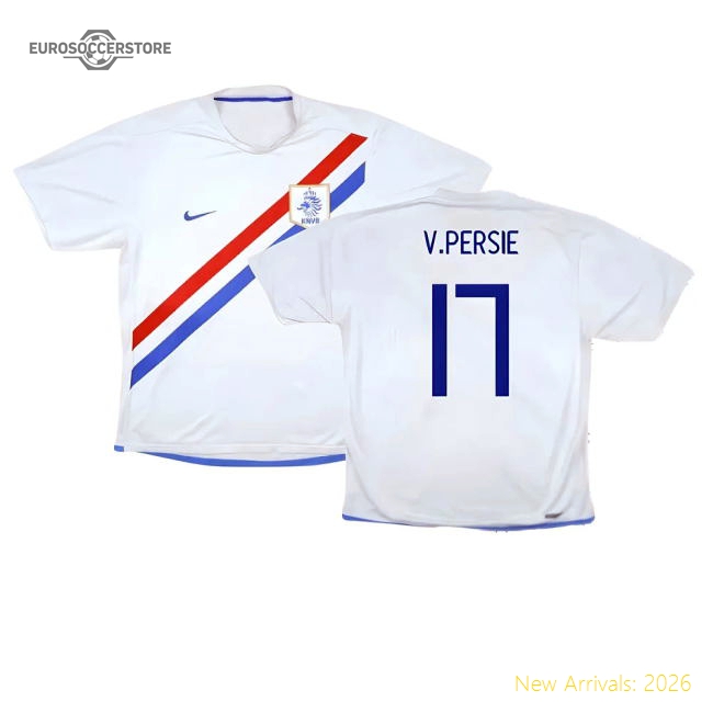 Holland 2006-08 Away Shirt ((Very Good) S) (V.Persie 17)-The Soccer Shirt Hub