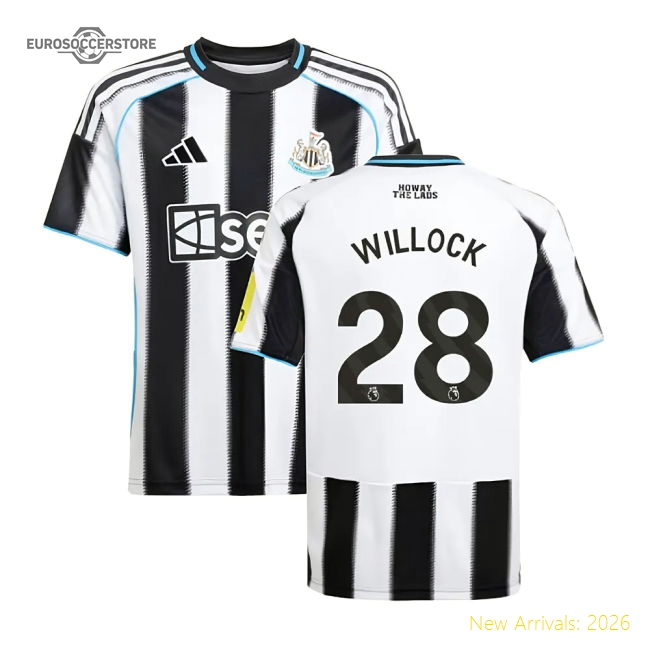 2025-2026 Newcastle Home Shirt (Kids) (Willock 28)-The Soccer Shirt Hub