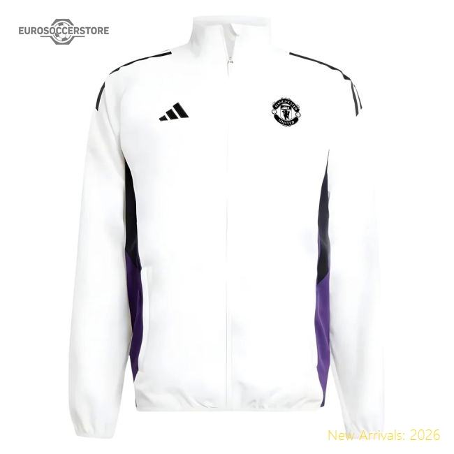 2025-2026 Man Utd Presentation Jacket (White)-The Soccer Shirt Hub