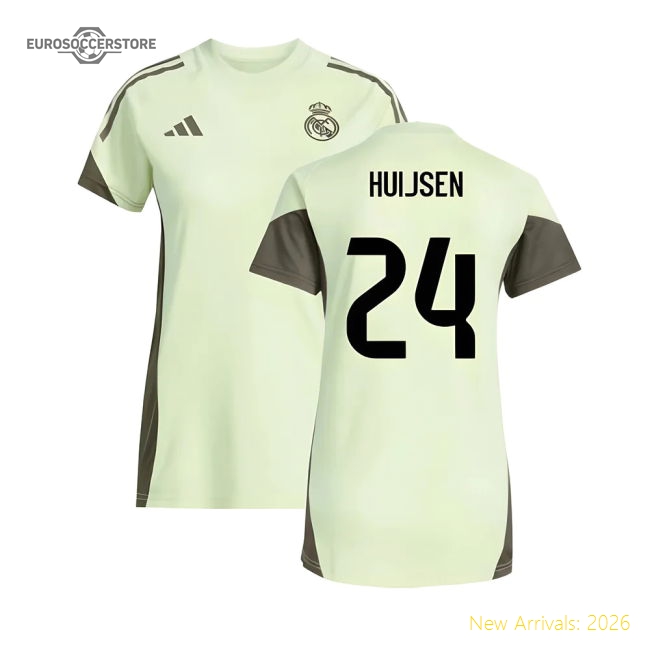 2025-2026 Real Madrid Training Jersey (Almost Lime) - Womens (Huijsen 24)-The Soccer Shirt Hub