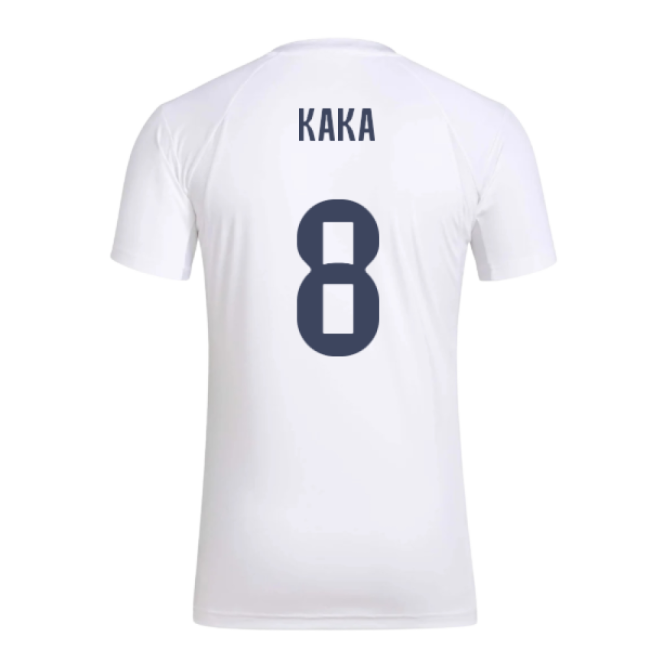 2025-2026 Real Madrid Seasonal Graphic Tee (White) (Kaka 8)-The Soccer Shirt Hub