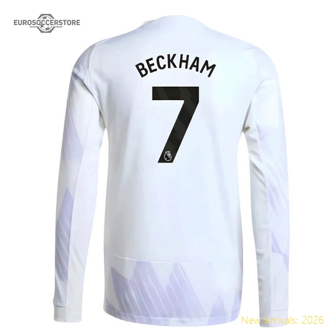 2025-2026 Man Utd Authentic Long Sleeve Away Shirt (Beckham 7)-The Soccer Shirt Hub