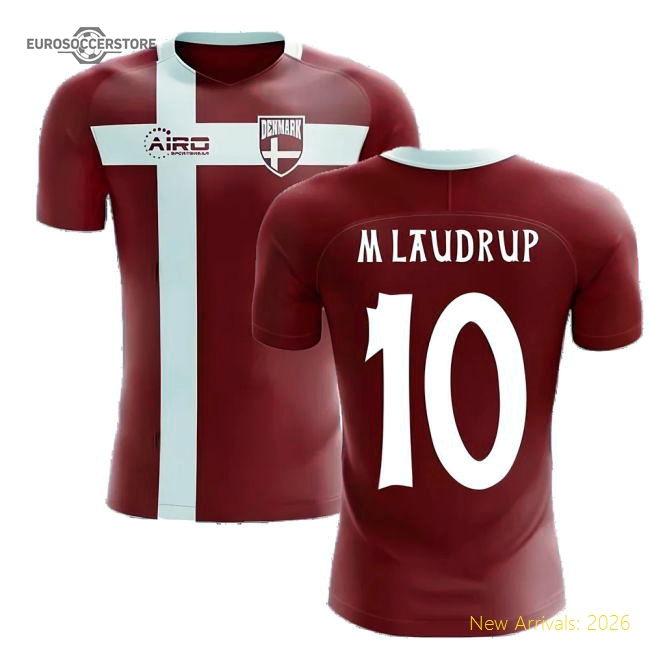 2025-2026 Denmark Flag Concept Football Shirt (M Laudrup 10)-The Soccer Shirt Hub