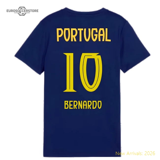 2025-2026 Portugal Casuals Tee (Persian Blue) - Kids (Bernardo 10)-The Soccer Shirt Hub
