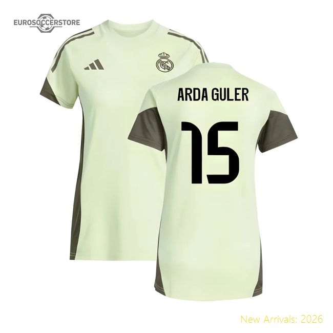 2025-2026 Real Madrid Training Jersey (Almost Lime) - Womens (Arda Guler 15)-The Soccer Shirt Hub
