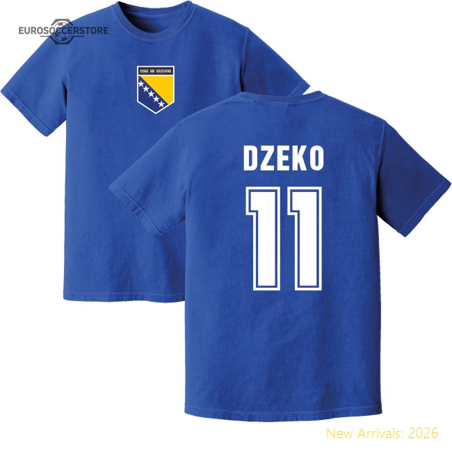 Dzeko Bosnia Training Jersey (Blue)-The Soccer Shirt Hub