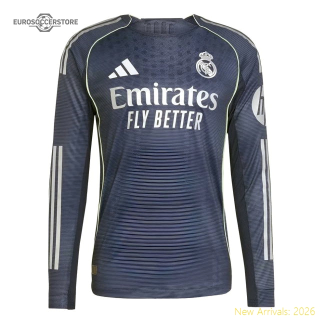 2025-2026 Real Madrid Authentic Long Sleeve Away Shirt (Brahim 21)-The Soccer Shirt Hub