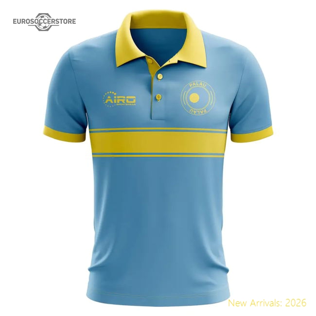 Palau Concept Stripe Polo Shirt (Sky)-The Soccer Shirt Hub