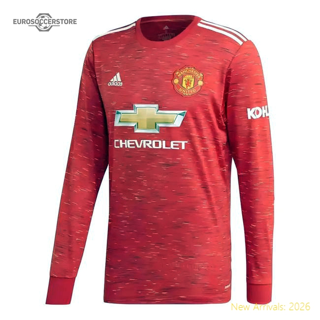 2020-2021 Man Utd Adidas Home Long Sleeve Shirt-The Soccer Shirt Hub