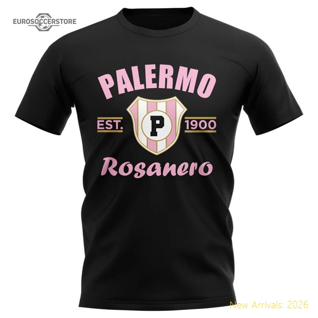 Palermo Established Football T-Shirt (Black)-The Soccer Shirt Hub