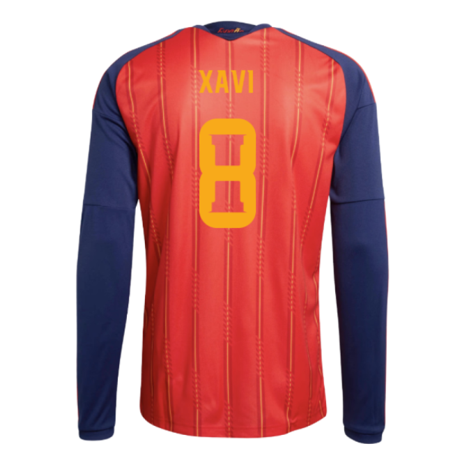 2026-2027 Spain Long Sleeve Home Shirt (Xavi 8)-The Soccer Shirt Hub