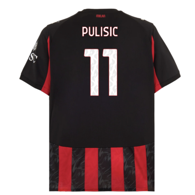2025-2026 AC Milan Home Shirt (Pulisic 11)-The Soccer Shirt Hub