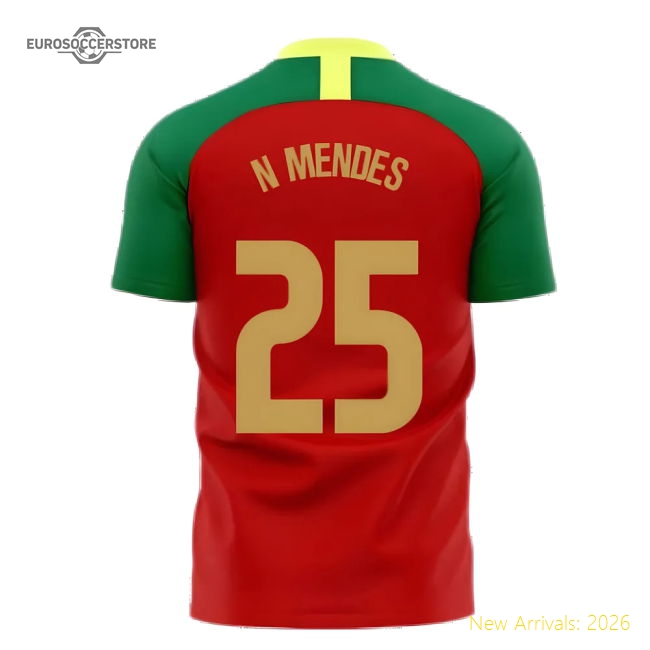 Portugal 2025-2026 Home Concept Football Kit (Airo) (N.MENDES 25)-The Soccer Shirt Hub