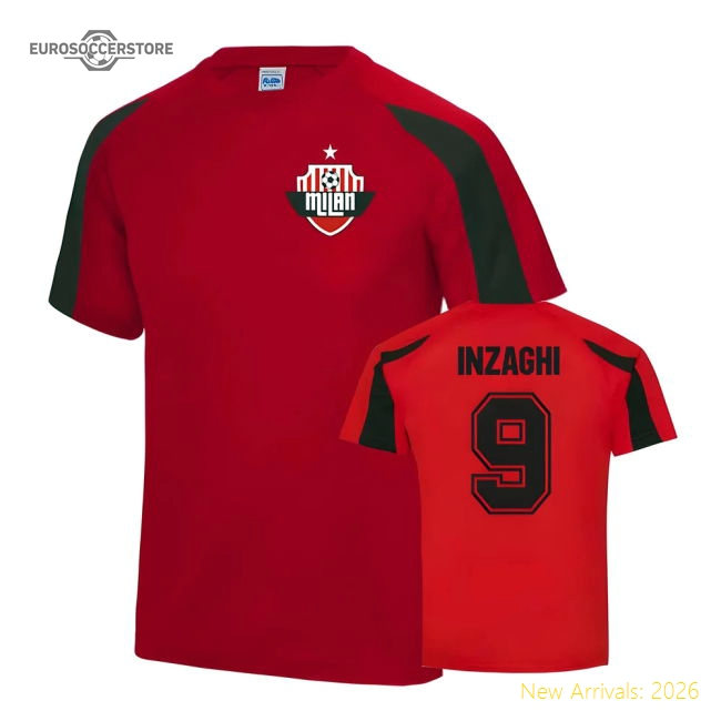 Filippo Inzaghi AC Milan Sports Training Jersey (Red)-The Soccer Shirt Hub