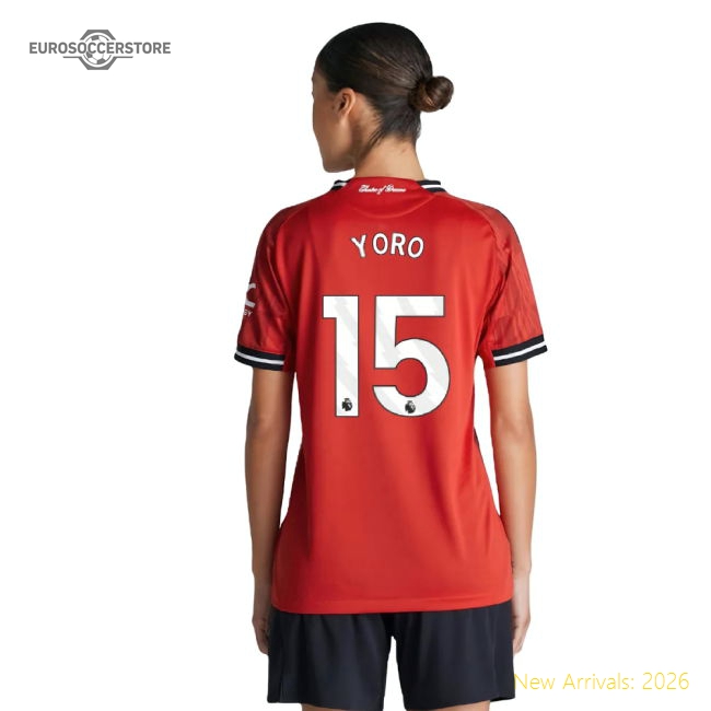 2025-2026 Man Utd Authentic Home Shirt (Womens) (Yoro 15)-The Soccer Shirt Hub