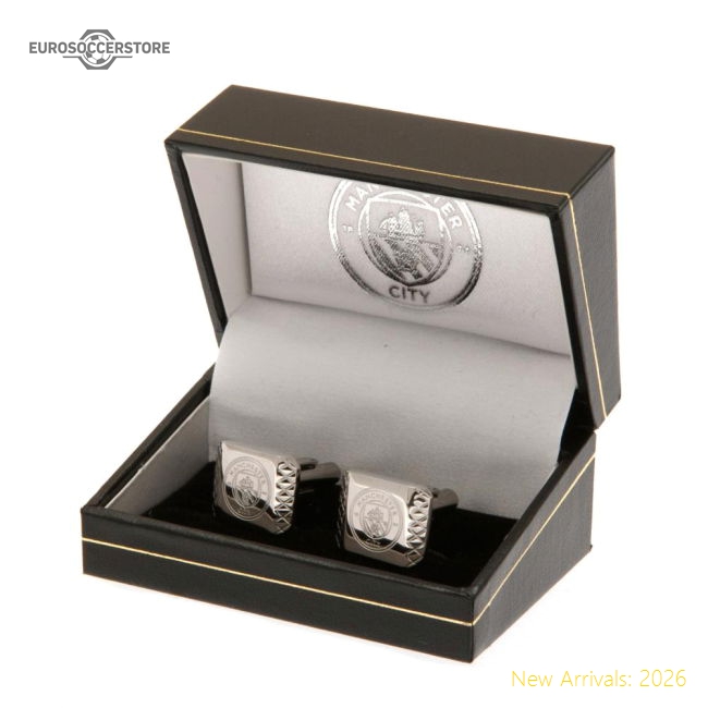Manchester City FC Stainless Steel Patterned Cufflinks-The Soccer Shirt Hub