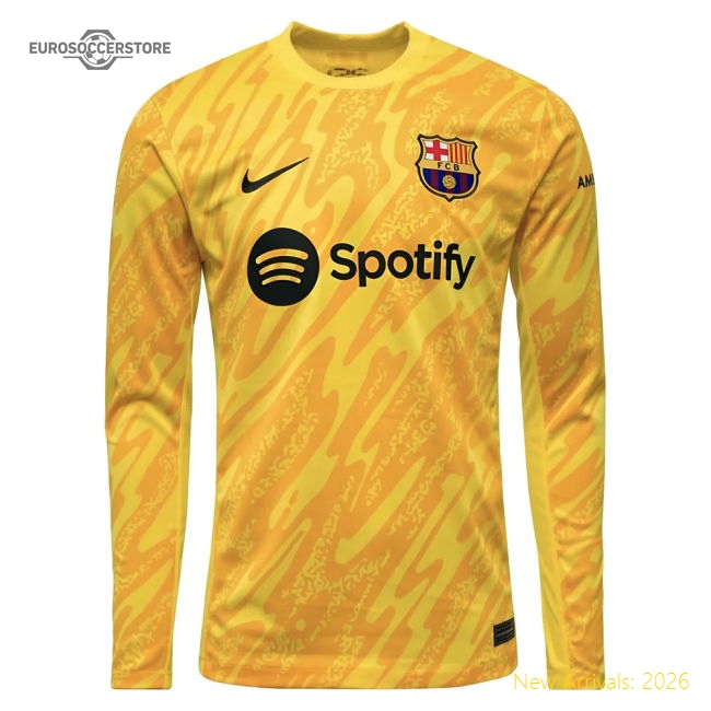 2024-2025 Barcelona Away Goalkeeper Shirt (Yellow)-The Soccer Shirt Hub