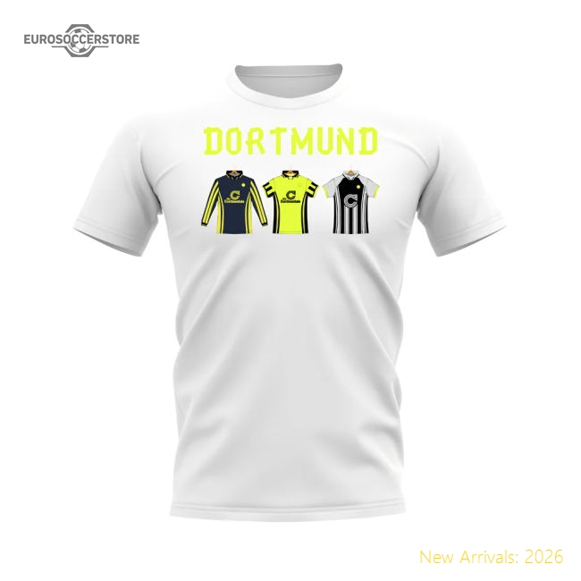 Dortmund 1996-1997 Retro Shirt T-shirt - Text (White)-The Soccer Shirt Hub