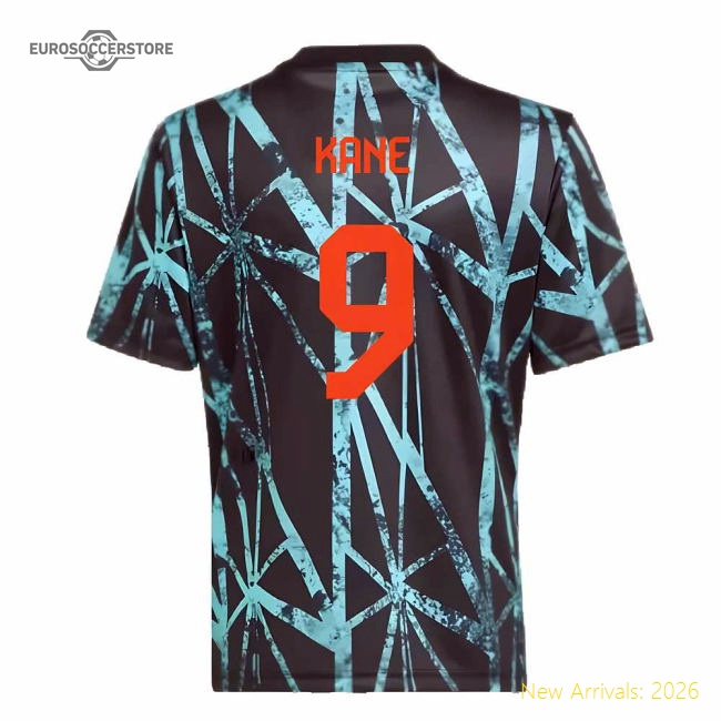 2024-2025 Bayern Munich Pre-Match Shirt (Black) - Kids (Kane 9)-The Soccer Shirt Hub