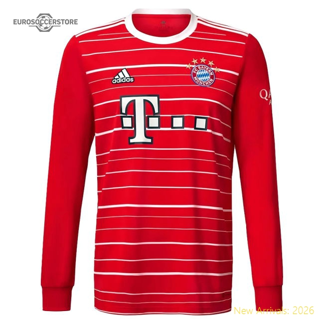 2022-2023 Bayern Munich Long Sleeve Home Shirt (LEWANDOWSKI 9)-The Soccer Shirt Hub