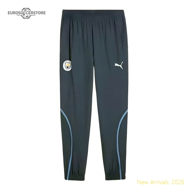 2024-2025 Man City Prematch Woven Pants (Blue)-The Soccer Shirt Hub