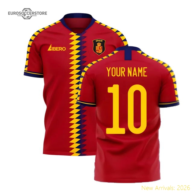 Spain 2025-2026 Home Concept Football Kit (Libero) (Your Name)-The Soccer Shirt Hub