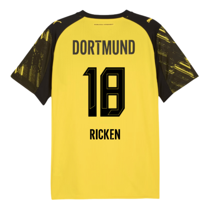2025-2026 Borussia Dortmund Home Shirt (Ricken 18)-The Soccer Shirt Hub