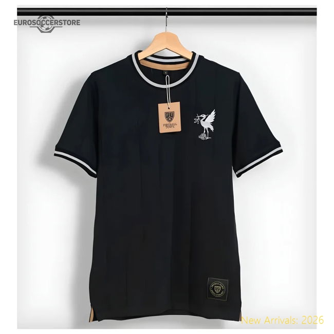 Liverpool Silver Bird Retro Football Shirt (Black)-The Soccer Shirt Hub